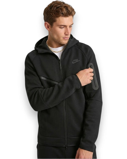 Nike Tech Fleece Hoodie in Black front view